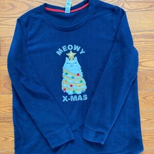 George women’s pyjama set pant and long sleeve top Meowy X-mas sz medium fleece